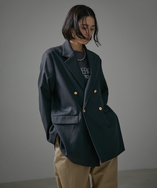 AMERICANA(アメリカーナ)の「【Americana for SALON】別注メタルボタンダブルジャケット/ブレザー(テーラードジャケット・レディース・ネイビー/グレー・FREE)」の12枚目の写真