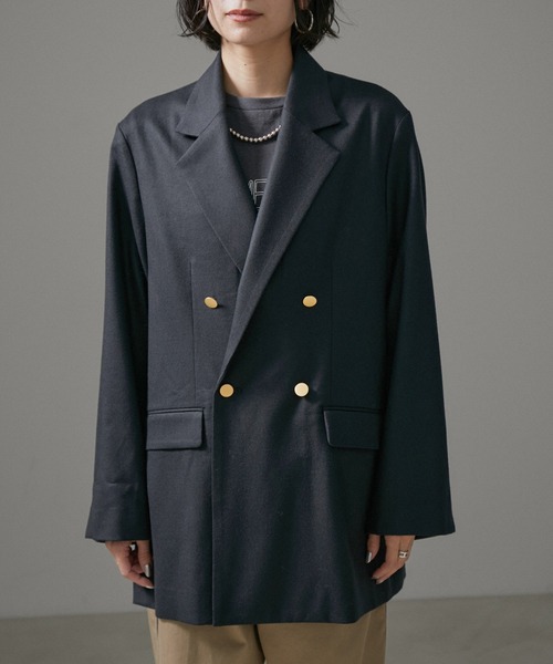 AMERICANA(アメリカーナ)の「【Americana for SALON】別注メタルボタンダブルジャケット/ブレザー(テーラードジャケット・レディース・ネイビー/グレー・FREE)」の18枚目の写真