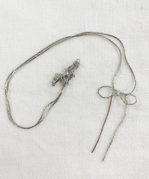 RUBY AND YOU（ルビーアンドユー）の「［select］リボンネックレス（ネックレス・レディース・シルバー・FREE）」の2枚目の写真