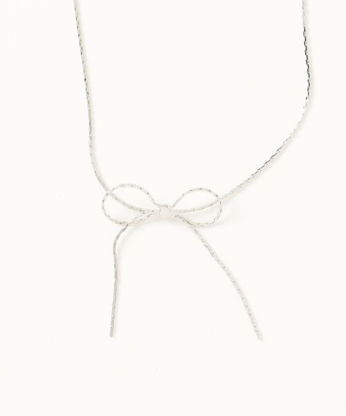 RUBY AND YOU（ルビーアンドユー）の「［select］リボンネックレス（ネックレス・レディース・シルバー・FREE）」の5枚目の写真