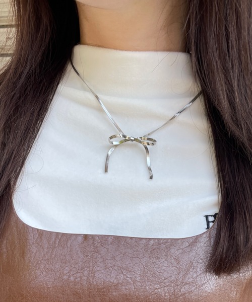 RUBY AND YOU（ルビーアンドユー）の「［select］リボンネックレス（ネックレス・レディース・シルバー・FREE）」の11枚目の写真