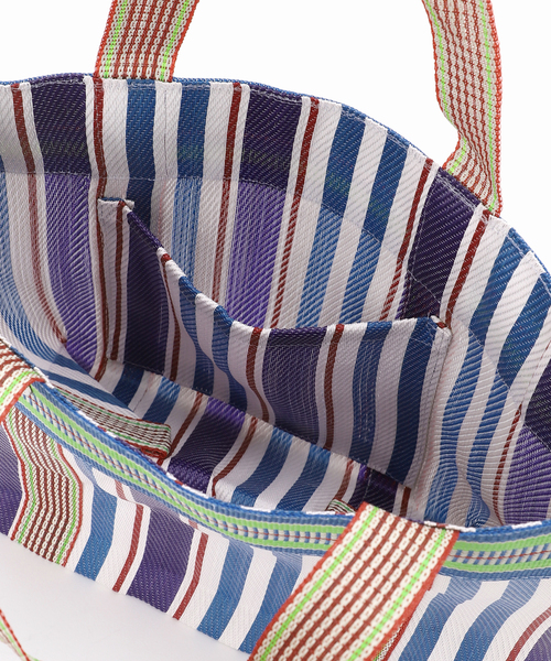 Spick & Span（スピックアンドスパン）の「ne Quittez pas / ヌキテパ Multi Stripe Mesh Small B 882041PA6（トートバッグ・レディース・パープル/イエロー・FREE）」の10枚目の写真