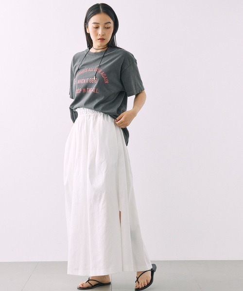 ホワイト サイドジッパースカート SLY（スライ）の「SIDE ZIP KNIT SK サイドジップ ニット