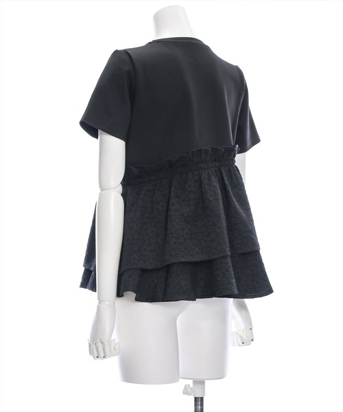 clear（クリア）の「アシンメトリーペプラムカットソートップス［体型カバー 骨格ナチュラル 大人 カジュアル］≪再入荷≫（Tシャツ/カットソー・レディース・オフホワイト/ブラック・F）」の9枚目の写真