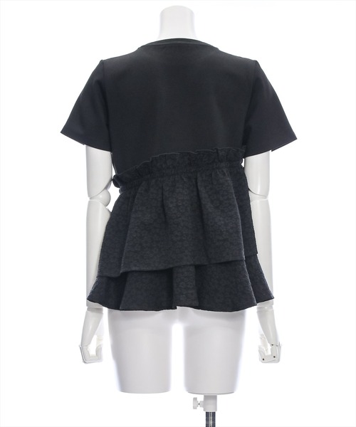 clear（クリア）の「アシンメトリーペプラムカットソートップス［体型カバー 骨格ナチュラル 大人 カジュアル］≪再入荷≫（Tシャツ/カットソー・レディース・オフホワイト/ブラック・F）」の10枚目の写真