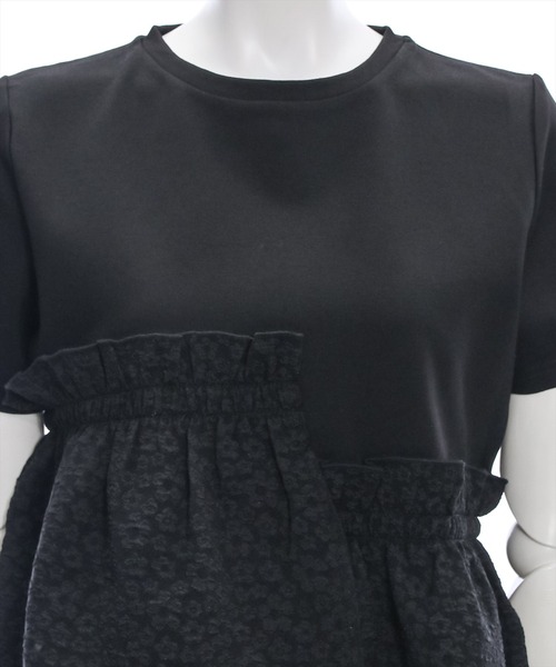 clear（クリア）の「アシンメトリーペプラムカットソートップス［体型カバー 骨格ナチュラル 大人 カジュアル］≪再入荷≫（Tシャツ/カットソー・レディース・オフホワイト/ブラック・F）」の11枚目の写真