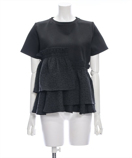 clear（クリア）の「アシンメトリーペプラムカットソートップス［体型カバー 骨格ナチュラル 大人 カジュアル］≪再入荷≫（Tシャツ/カットソー・レディース・オフホワイト/ブラック・F）」の16枚目の写真