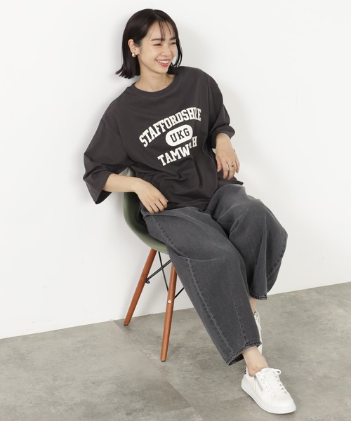 FOUND GOOD（ファウンドグッド）の「BIGプリントTEE/7S（Tシャツ/カットソー・レディース・グレー系8/アイボリー/グレー系5/ホワイト系5/レッド系8・L/M/S）」の4枚目の写真