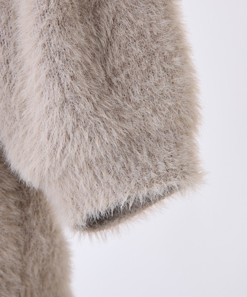 one after another NICE CLAUP（ワンアフターアナザーナイスクラップ）の「チョーカーセットフェザーニット（ニット/セーター・レディース・チャコール/オフホワイト/モカ/ピンク・FREE）」の6枚目の写真