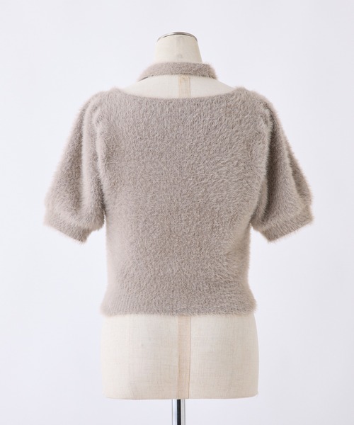 one after another NICE CLAUP（ワンアフターアナザーナイスクラップ）の「チョーカーセットフェザーニット（ニット/セーター・レディース・チャコール/オフホワイト/モカ/ピンク・FREE）」の8枚目の写真