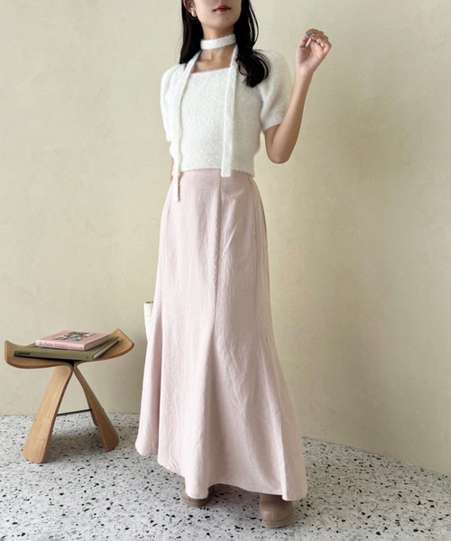 one after another NICE CLAUP（ワンアフターアナザーナイスクラップ）の「チョーカーセットフェザーニット（ニット/セーター・レディース・チャコール/オフホワイト/モカ/ピンク・FREE）」の20枚目の写真