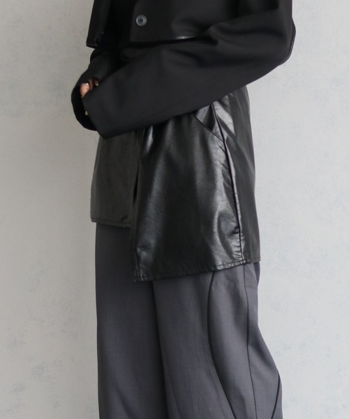 &g'aime（アンジェム）の「【&g’aime】合皮ラップスカート　SYNTHETIC LEATHER WRAP SKIRT（スカート・レディース・グレー/アイボリー/ブラック・FREE）」の22枚目の写真