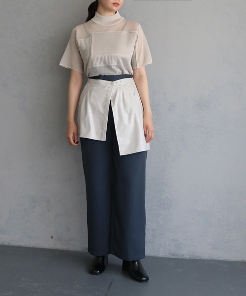 &g'aime（アンジェム）の「【&g’aime】合皮ラップスカート　SYNTHETIC LEATHER WRAP SKIRT（スカート・レディース・グレー/アイボリー/ブラック・FREE）」の12枚目の写真