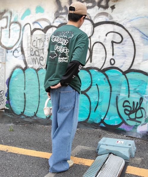 WEGO（ウィゴー）の「WEGO/アクセ付きグラフィックアンサンブルT（アンサンブル・メンズ・ブラック/ベージュ/グリーン・LARGE/MEDIUM）」の18枚目の写真