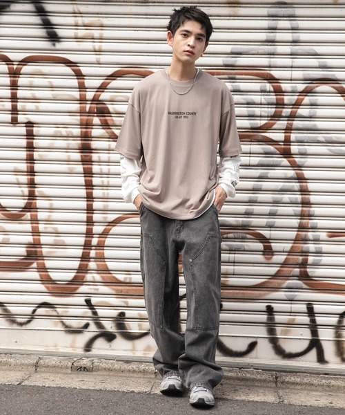 WEGO（ウィゴー）の「WEGO/アクセ付きグラフィックアンサンブルT（アンサンブル・メンズ・ブラック/ベージュ/グリーン・LARGE/MEDIUM）」の17枚目の写真