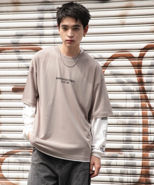 WEGO（ウィゴー）の「WEGO/アクセ付きグラフィックアンサンブルT（アンサンブル・メンズ・ブラック/ベージュ/グリーン・LARGE/MEDIUM）」の13枚目の写真