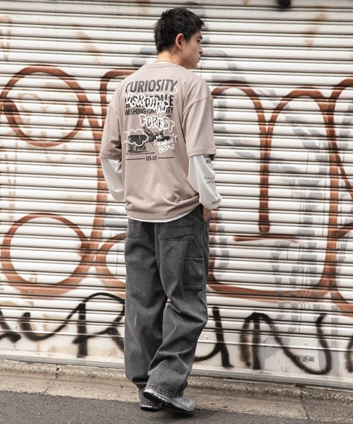 WEGO（ウィゴー）の「WEGO/アクセ付きグラフィックアンサンブルT（アンサンブル・メンズ・ブラック/ベージュ/グリーン・LARGE/MEDIUM）」の5枚目の写真