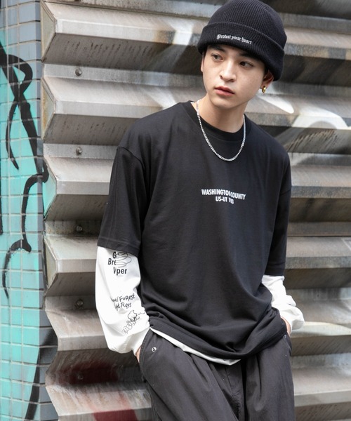 WEGO（ウィゴー）の「WEGO/アクセ付きグラフィックアンサンブルT（アンサンブル・メンズ・ブラック/ベージュ/グリーン・LARGE/MEDIUM）」の19枚目の写真