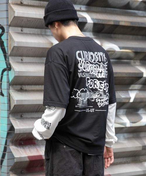 WEGO（ウィゴー）の「WEGO/アクセ付きグラフィックアンサンブルT（アンサンブル・メンズ・ブラック/ベージュ/グリーン・LARGE/MEDIUM）」の20枚目の写真