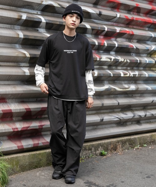 WEGO（ウィゴー）の「WEGO/アクセ付きグラフィックアンサンブルT（アンサンブル・メンズ・ブラック/ベージュ/グリーン・LARGE/MEDIUM）」の12枚目の写真