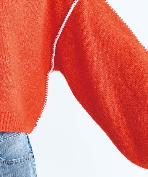 ROXY（ロキシー）の「CANDY COTTON/ロキシーボリュームスリーブニット・セーター（ニット/セーター・レディース・ブラック/オレンジ/ホワイト・MEDIUM/LARGE/SMALL）」の10枚目の写真