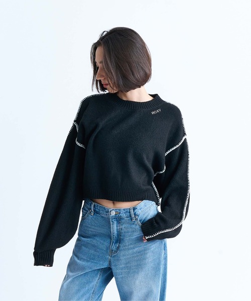 ROXY（ロキシー）の「CANDY COTTON/ロキシーボリュームスリーブニット・セーター（ニット/セーター・レディース・ブラック/オレンジ/ホワイト・MEDIUM/LARGE/SMALL）」の5枚目の写真