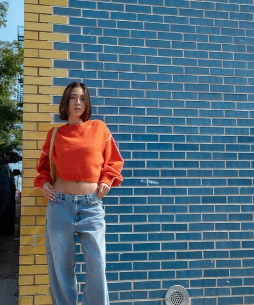 ROXY（ロキシー）の「CANDY COTTON/ロキシーボリュームスリーブニット・セーター（ニット/セーター・レディース・ブラック/オレンジ/ホワイト・MEDIUM/LARGE/SMALL）」の14枚目の写真