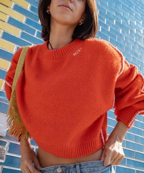 ROXY（ロキシー）の「CANDY COTTON/ロキシーボリュームスリーブニット・セーター（ニット/セーター・レディース・ブラック/オレンジ/ホワイト・MEDIUM/LARGE/SMALL）」の17枚目の写真