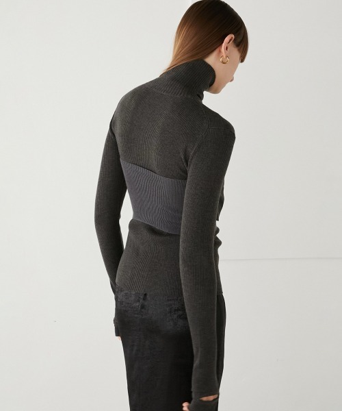 LA PEAU DE GEM（ラポドゥジェム）の「【LA PEAU DE GEM】ドッキングビスチェ（ベスト・レディース・グレー/ベージュ・FREE）」の6枚目の写真