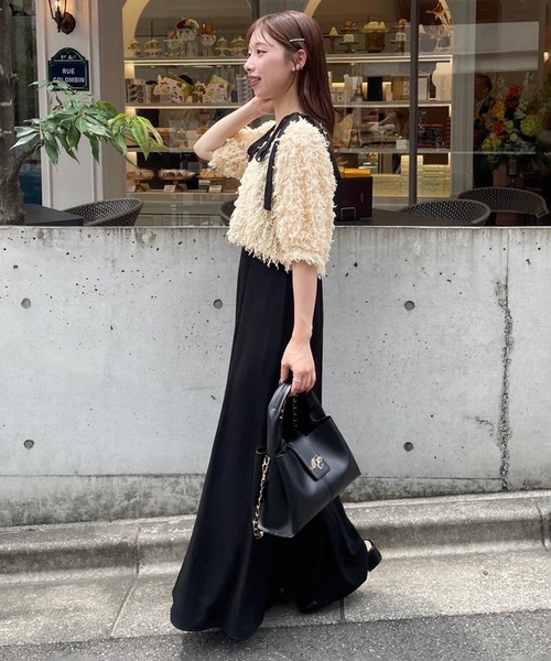 セール】【スタッフ企画】リボンボタンカーディガンsetワンピース