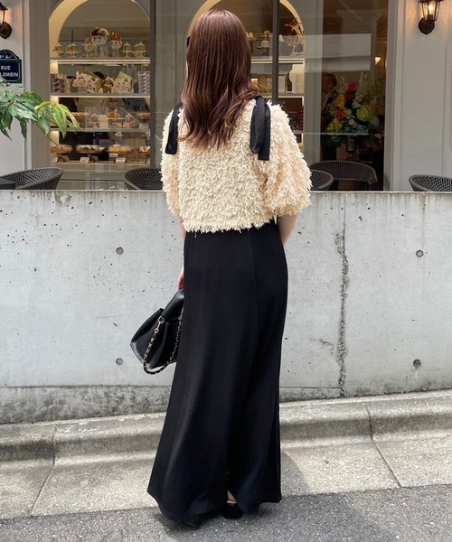 one after another NICE CLAUP（ワンアフターアナザーナイスクラップ）の「【スタッフ企画】リボンボタンカーディガンsetワンピース（ワンピース・レディース・サックスブルー/ピンク/アイボリー・FREE）」の6枚目の写真