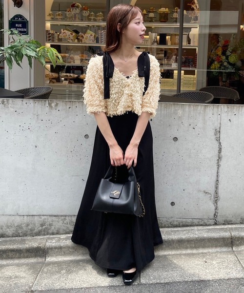 セール】【スタッフ企画】リボンボタンカーディガンsetワンピース