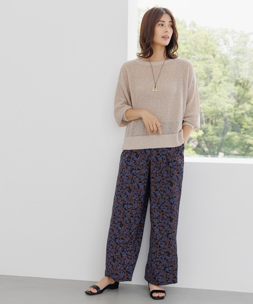 Elura（エルーラ）の「透かし編みゆるニット/133662（ニット/セーター・レディース・ライトベージュ/チャコールグレー/イエロー・FREE）」の19枚目の写真