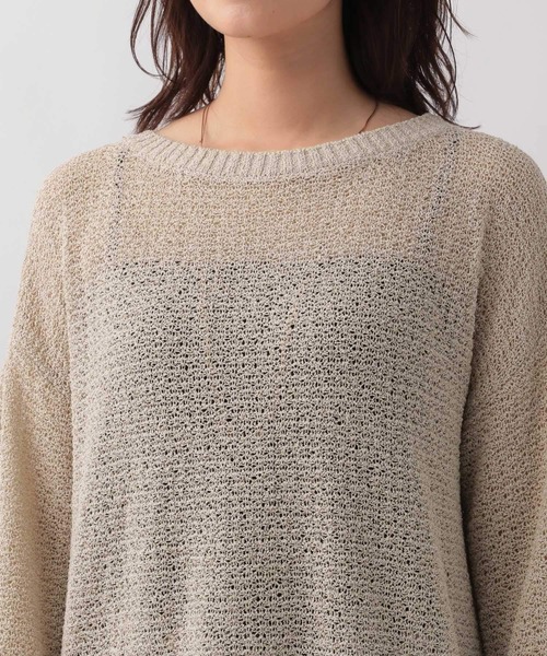 Elura（エルーラ）の「透かし編みゆるニット/133662（ニット/セーター・レディース・ライトベージュ/チャコールグレー/イエロー・FREE）」の10枚目の写真