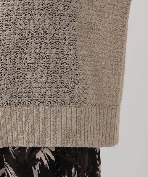 Elura（エルーラ）の「透かし編みゆるニット/133662（ニット/セーター・レディース・ライトベージュ/チャコールグレー/イエロー・FREE）」の8枚目の写真