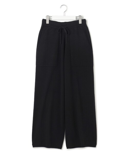 J.PRESS YORK STREET(ジェイプレスヨークストリート)の「【WOMEN】ANTI PILLING WOOL ニットワイドパンツ(その他パンツ・レディース・ブラック系/ライトグレー系/ダルブルー系・F)」の1枚目の写真