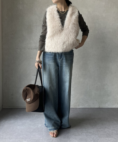 DouDou(ドゥドゥ)の「コットンチュールロンTEE(Tシャツ/カットソー・レディース・オフホワイト/カーキ/ブラック・FREE)」の11枚目の写真