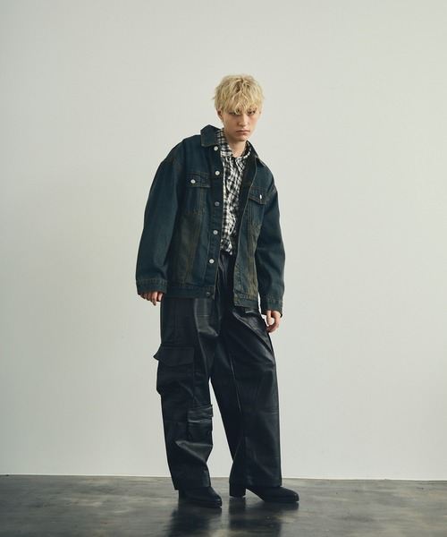 Shoowtime(ショウタイム)の「ワイドストレート合成皮革カーゴプルオンパンツ(カーゴパンツ・メンズ・ブラック・LARGE/MEDIUM/X-LARGE/SMALL)」の7枚目の写真