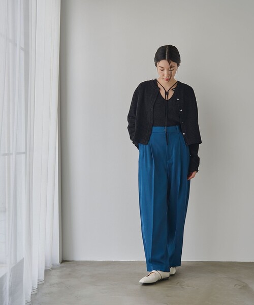 RONEL(ロネル)の「カーブパンツ(その他パンツ・レディース・ブラック/ベージュ/オフホワイト/ターコイズブルー・S/M/L)」の7枚目の写真
