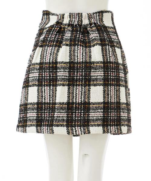 INGNI（イング）の「チェック柄ラップスカパン（スカート・レディース・ホワイト×ブラック/ブラウン/レッド・FREE）」の6枚目の写真