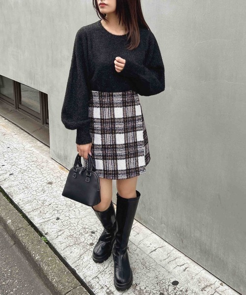 INGNI（イング）の「チェック柄ラップスカパン（スカート・レディース・ホワイト×ブラック/ブラウン/レッド・FREE）」の20枚目の写真