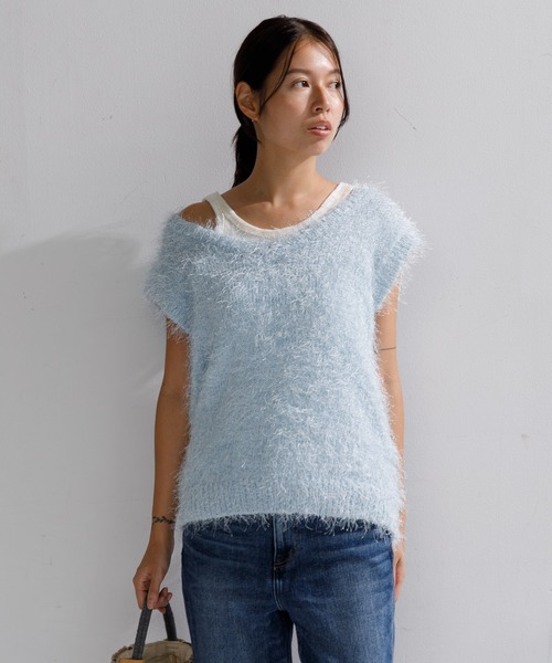 AMERICAN RAG CIE(アメリカンラグシー)の「【ARC】ダンスフェザーVネックベスト(ベスト・レディース・オフホワイト/ライトブルー/チャコール・FREE)」の21枚目の写真