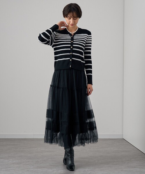 ANAYI（アナイ）の「フェザーボーダー カーディガン（カーディガン