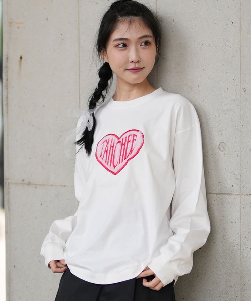 【セール】【ムラサキスポーツ限定】TAHCHEE/ターチー ロンT ファーハート オーバーサイズ TC240701-01（Tシャツ/カットソー）｜TAHCHEE（ターチー）