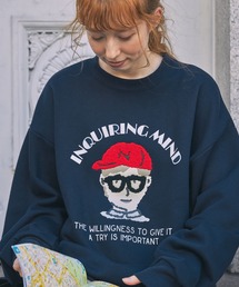 MONO-MART LADY'S | レトロボーイ サガラ刺繍 オーバーサイズ スウェット(スウェット)
