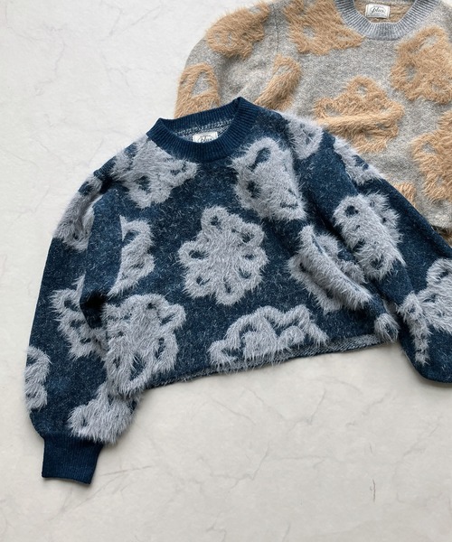 AS KNOW AS plus（アズノゥアズプラス）の「◇フェザージャガードニットプルオーバー（ニット/セーター・レディース・グレー系/アイボリー系/ブルー系/ライトグレー系1/アイボリー系1・FREE）」の20枚目の写真