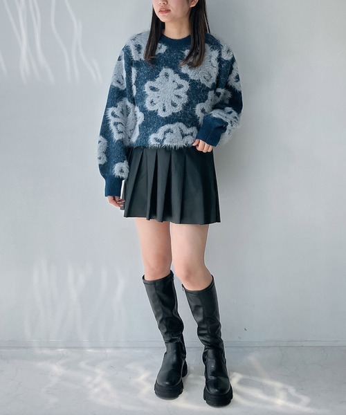 AS KNOW AS plus（アズノゥアズプラス）の「◇フェザージャガードニットプルオーバー（ニット/セーター・レディース・グレー系/アイボリー系/ブルー系/ライトグレー系1/アイボリー系1・FREE）」の18枚目の写真