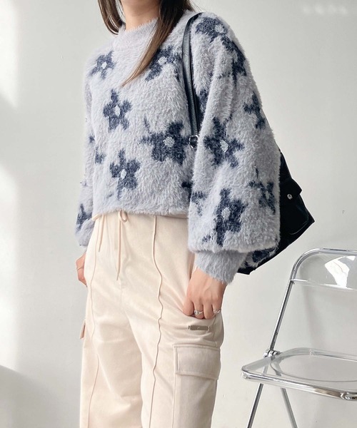 セール】◇フェザージャガードニットプルオーバー（ニット/セーター