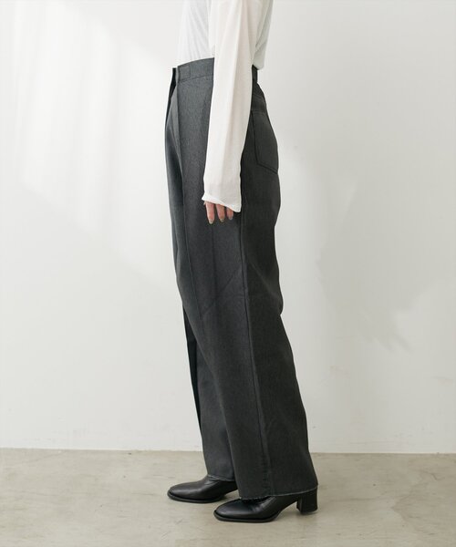 natural couture（ナチュラルクチュール）の「【mamamo】セルフカット楽ちんタックデニムパンツ（デニムパンツ・レディース・ブルー系その他/グレー/ブラック系その他・FREE）」の13枚目の写真