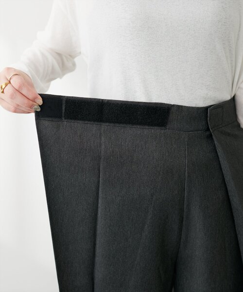 natural couture（ナチュラルクチュール）の「【mamamo】セルフカット楽ちんタックデニムパンツ（デニムパンツ・レディース・ブルー系その他/グレー/ブラック系その他・FREE）」の18枚目の写真